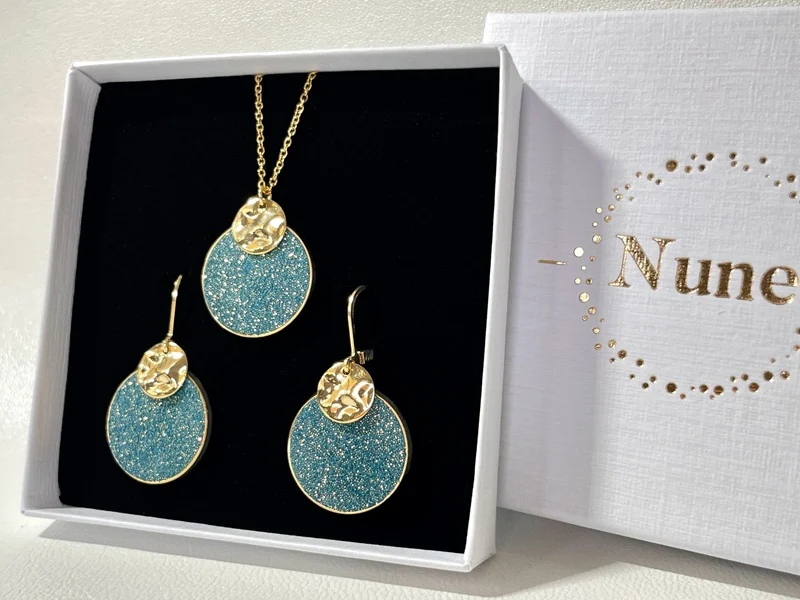 Parure collier et boucles d'oreilles Satellite