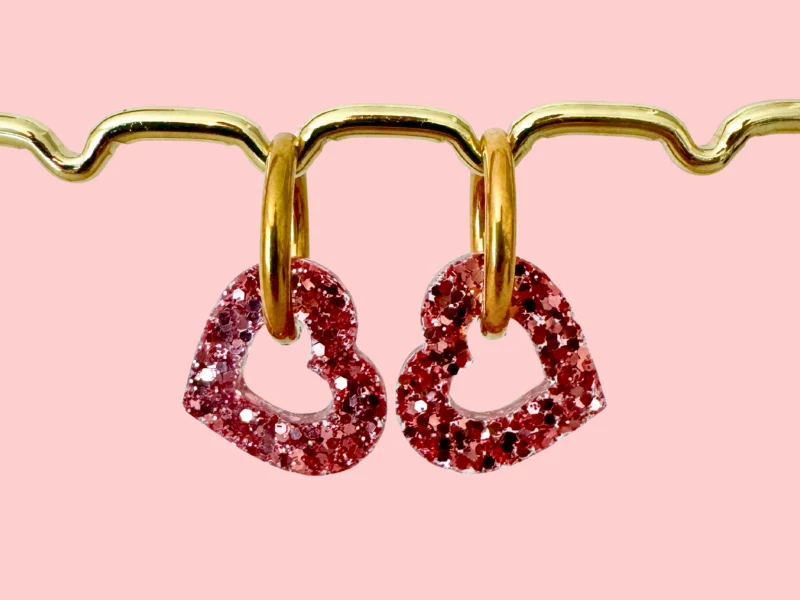 Boucles d'oreilles Cœurs Pailletées