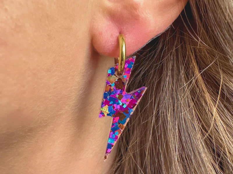 Boucles d'oreilles Eclairs Pailletées