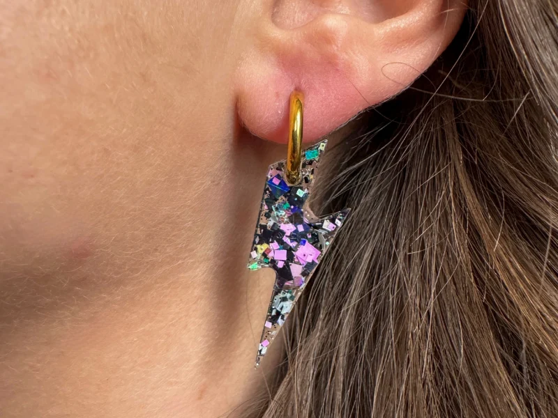 Boucles d'oreilles Eclairs Pailletées