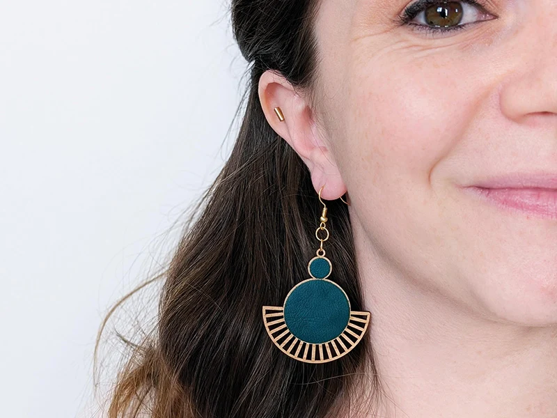 Boucles d'oreilles en bois (option clip pour oreilles non percées)