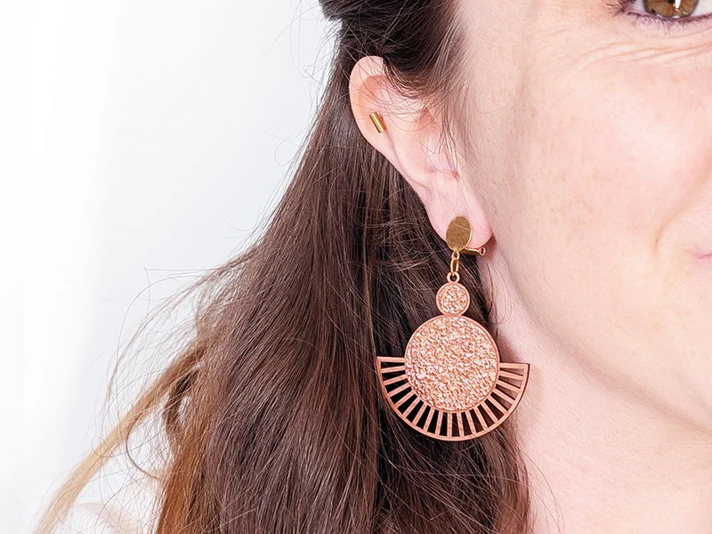 Boucles d'oreilles en bois (option clip pour oreilles non percées)