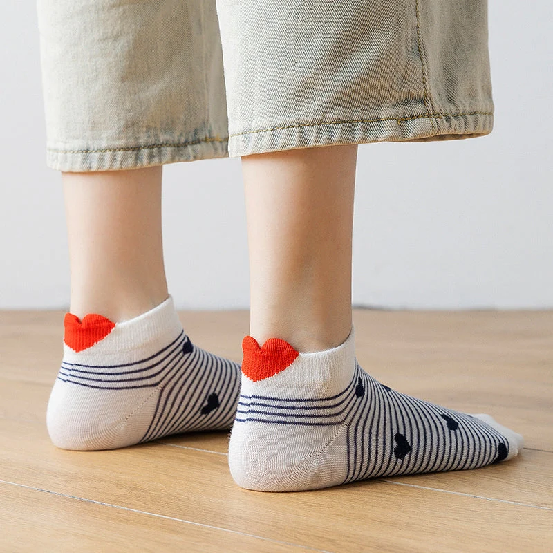 1 paire de socquettes coup de cœur - taille unique du 35 au 41