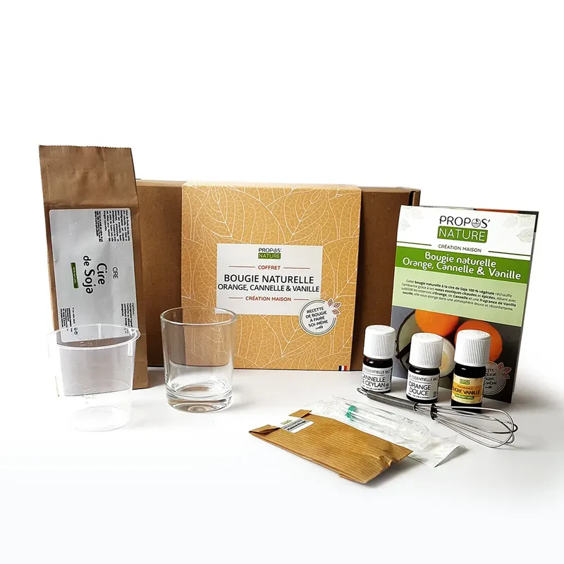 Kit DIY pour créer sa bougie parfum orange cannelle vanille
