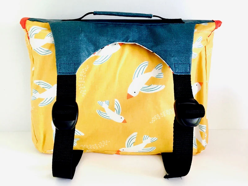 Cartable maternelle en tissu enduit