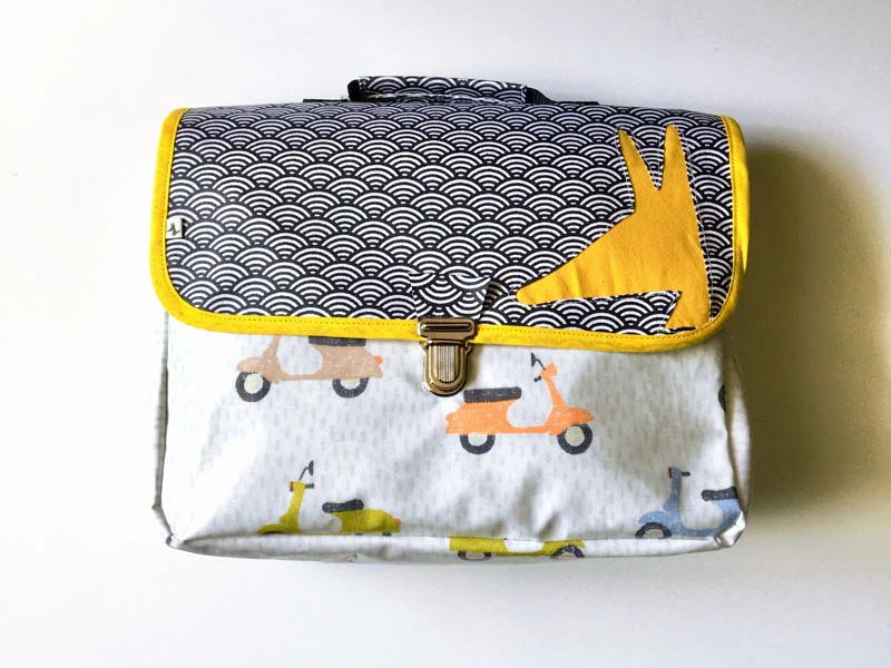 Cartable maternelle en tissu enduit