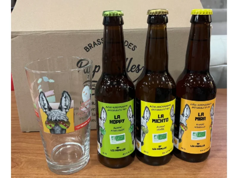 3x33cl bières artisanales lorraines avec un verre 33cl