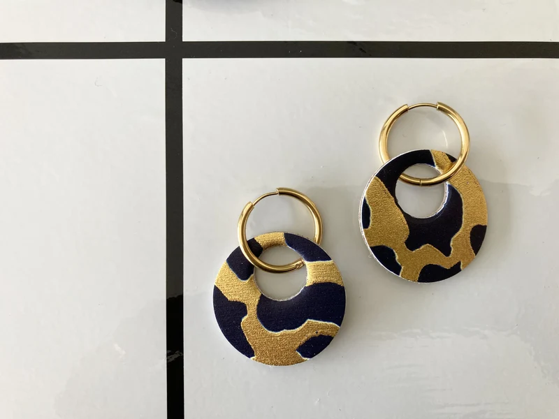 Boucles d'oreilles rond en cuir