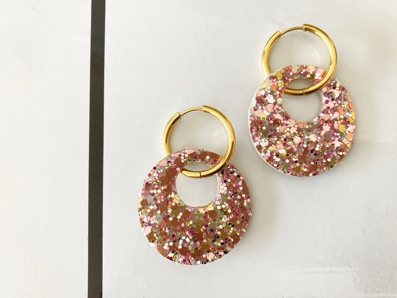Boucles d'oreilles rond en cuir