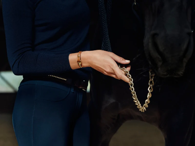 Bracelet en cuir Auby fermoir doré