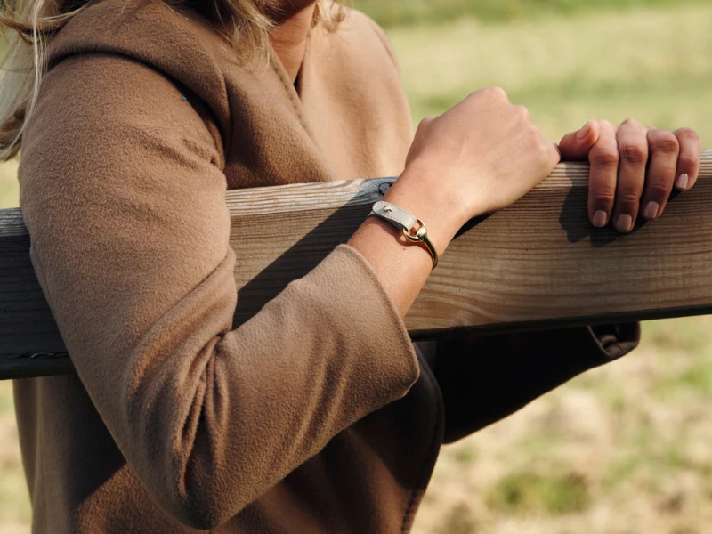 Bracelet en cuir Auby fermoir doré