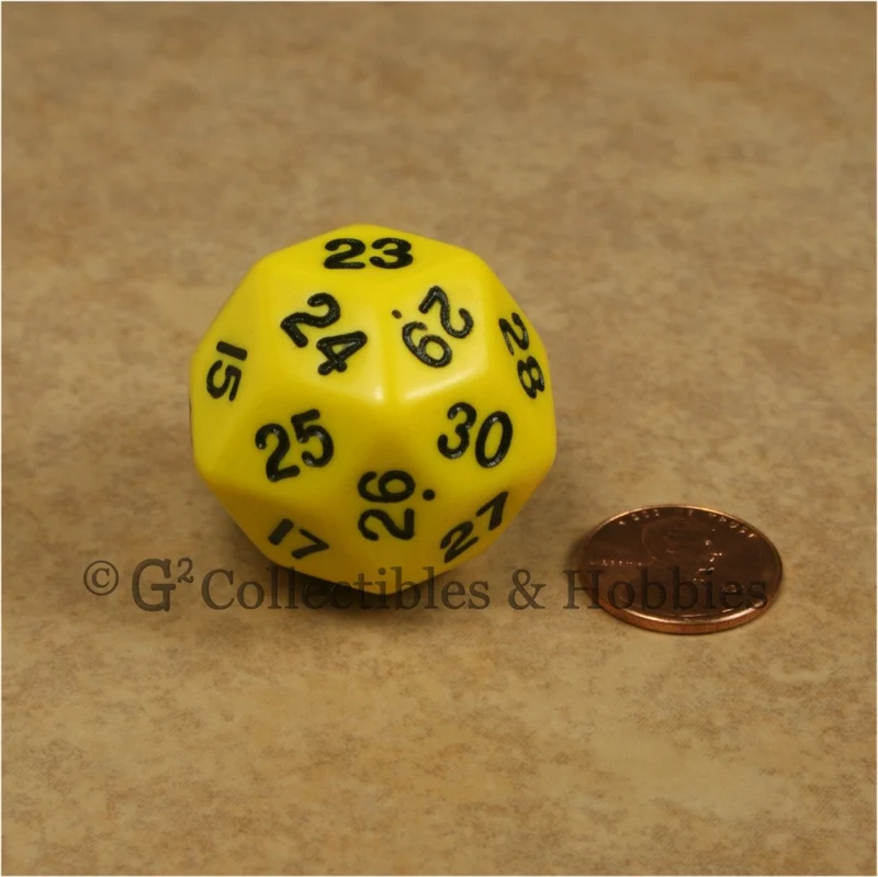 D30 Opaque Yellow with Black Numbers
