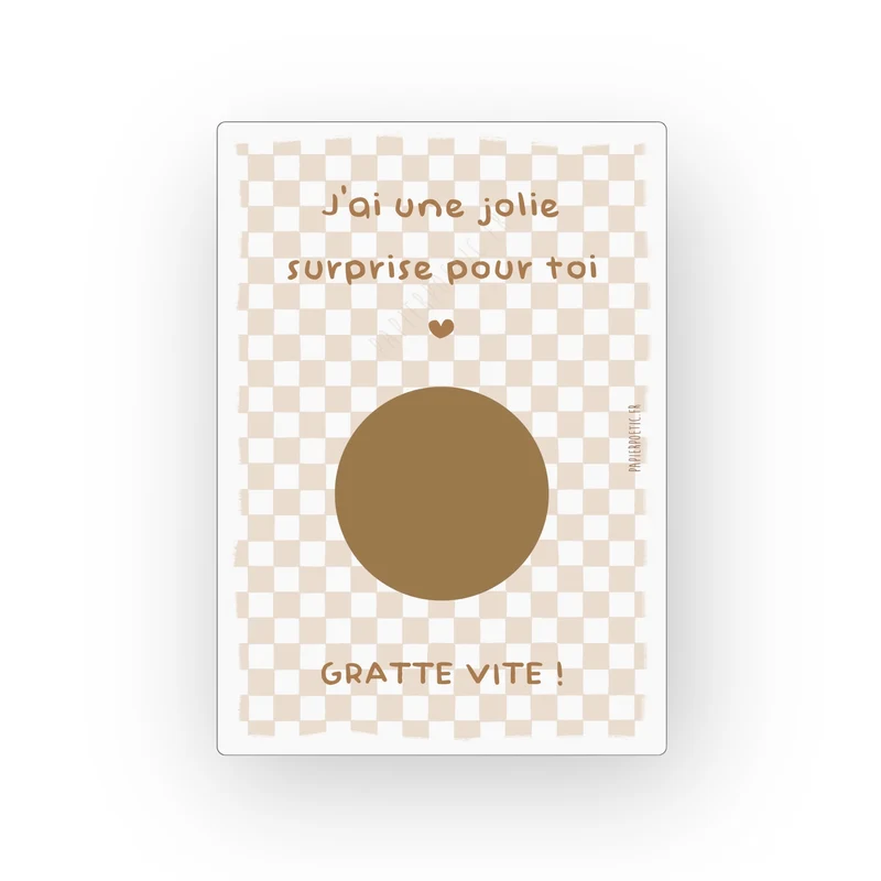 Carte à gratter échographie | Damier