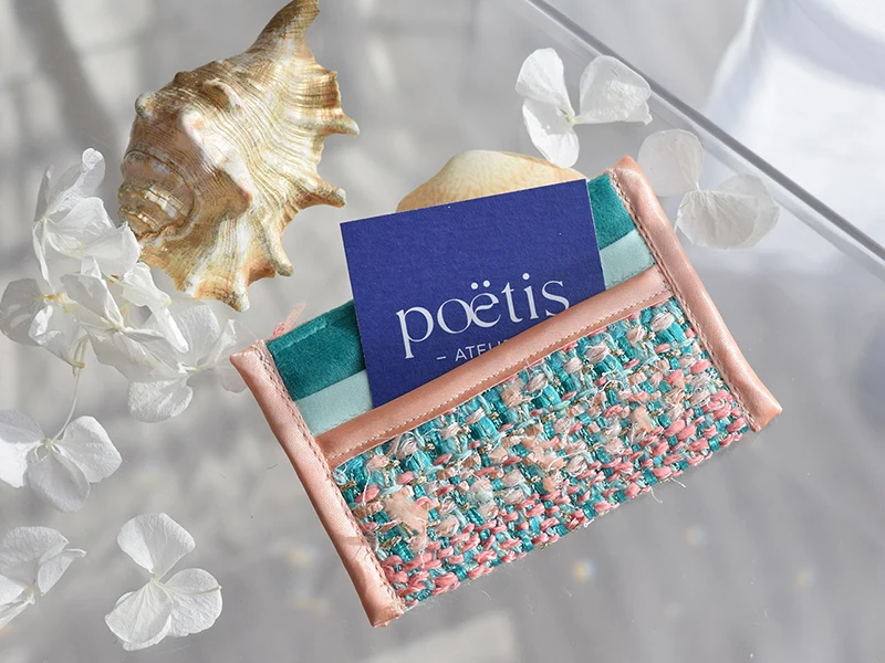 Porte-carte tissé main