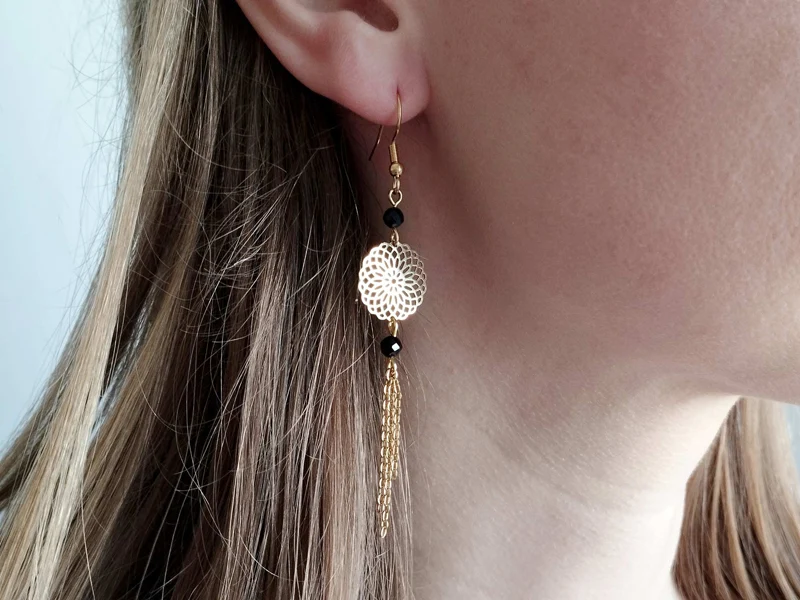 Boucles d'oreilles Axelle, avec ou sans pierre