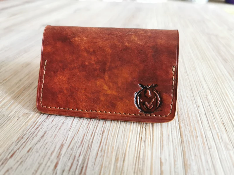 Etui en cuir pour 2 cartes CB