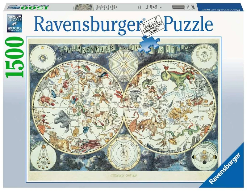 Puzzle - 1500p : Mappemonde Des Animaux Fantastique