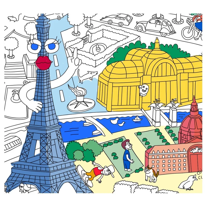 Poster Geant A Colorier - Paris