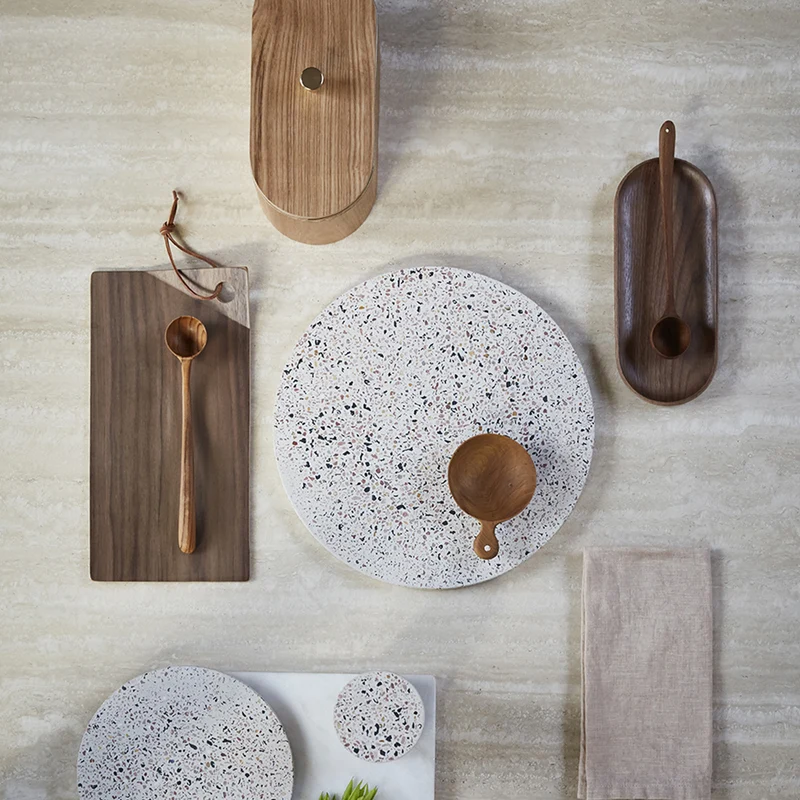 Plateau rond en béton - Terrazzo