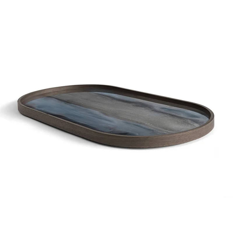 Plateau en verre Graphite - Organic Glass Oblong - L 71 cm