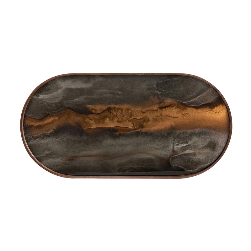 Plateau en verre - Bronze Organic - Oblong - 71 x 36 cm