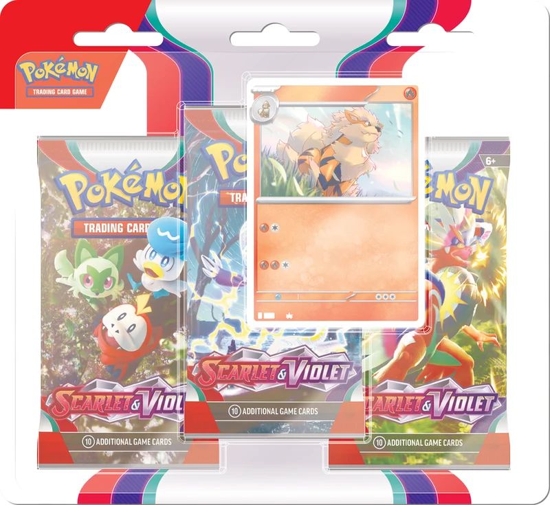 JCC POKÉMON : SV01 - BLISTER DE 3 PACKS ÉCARLATE ET VIOLETTE - ARCANINE