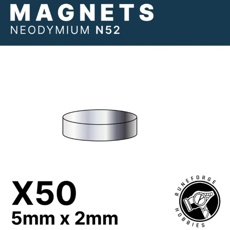RUNEFORGE HOBBIES - AIMANTS N52 - 5 MM X 2 MM [LOT DE 50]
