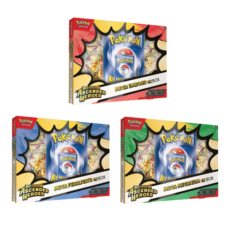 JCC POKÉMON ME02.5 : HÉROS ASCENDANTS MÉGA-MÉGA-MEGANIUM/EMBOAR/FERALIGATR EX BOX
