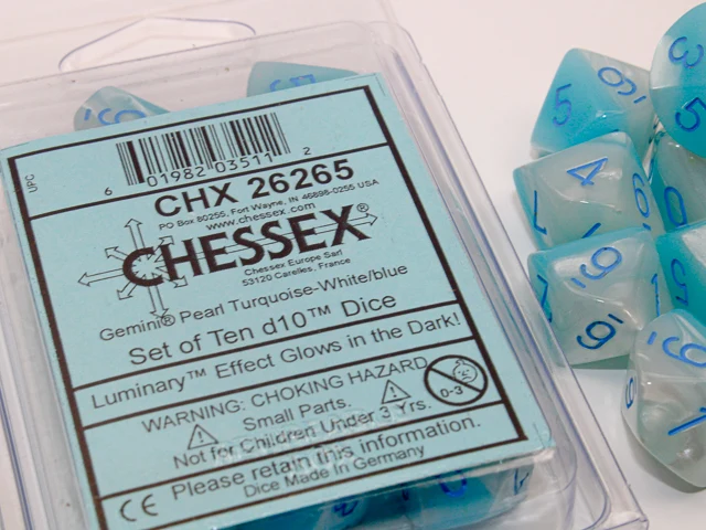 GEMINI 10D10 TURQUOISE PERLE-BLANC/BLEU LUMINAIRE