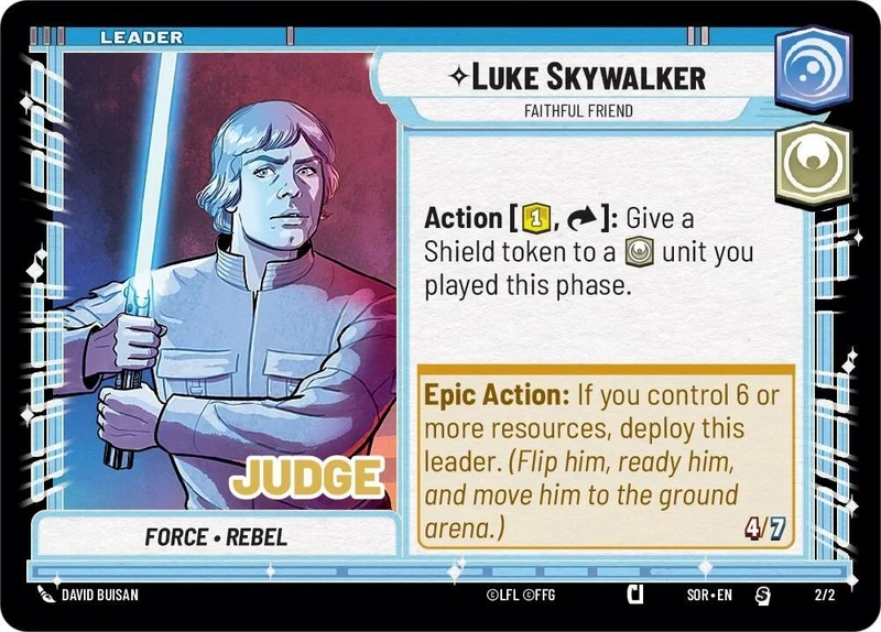 Luke Skywalker - Ami fidèle (Promo du juge) (002/002) [Promos Spark of Rebellion]