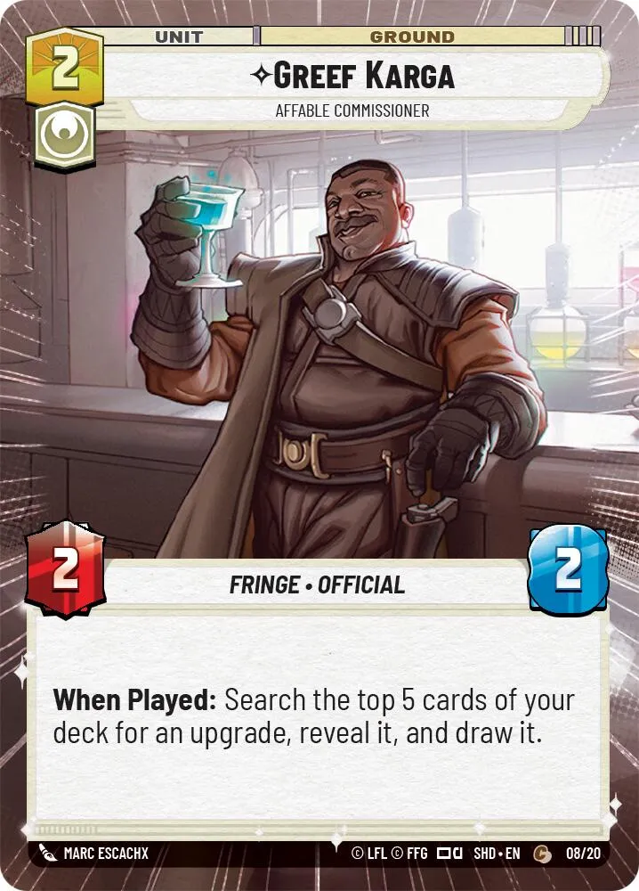 Greef Karga - Commissaire affable (Hyperespace) (08/20) [Shadows of the Galaxy: Weekly Play]