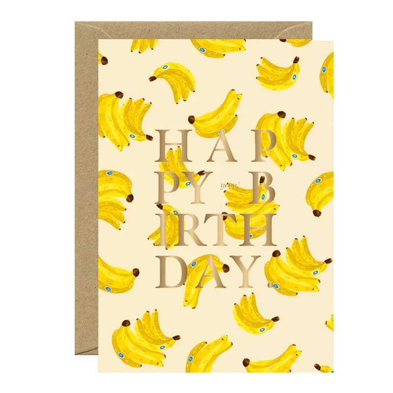 Carte d'anniversaire Gold Bananas