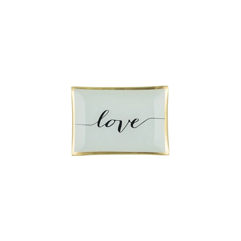Plateau Rectangle M - Love - Blanc - 10 x 14,2 cm
