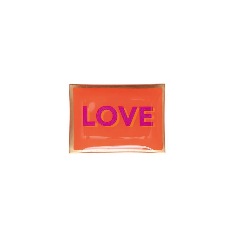 Plateau Rectangle M - Love - Orange - 10 x 14,2 cm