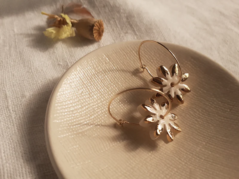 Boucles d'oreilles Créoles et Marguerites