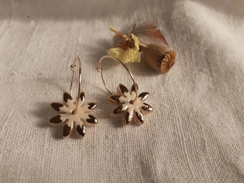 Boucles d'oreilles Créoles et Marguerites