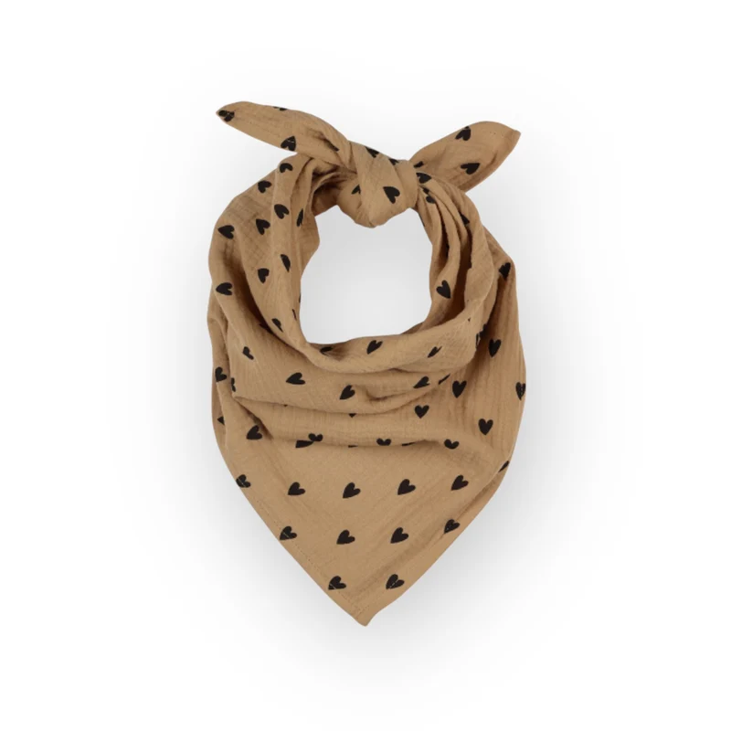 Foulard | Gaze coeurs beige