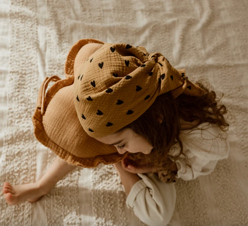 Foulard | Gaze coeurs beige