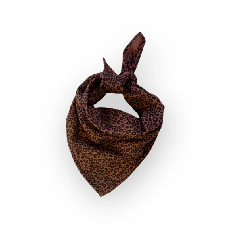 Foulard | Gaze léopard marron