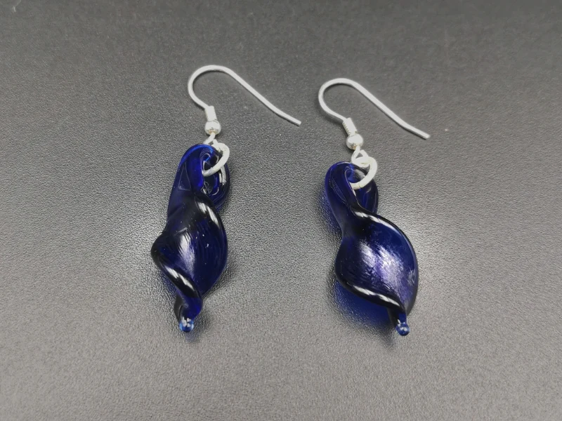 Boucles d'oreilles Feuille en verre