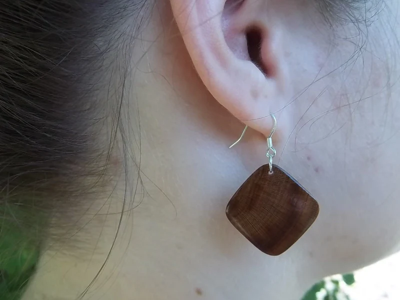 Boucles d'oreilles en bois