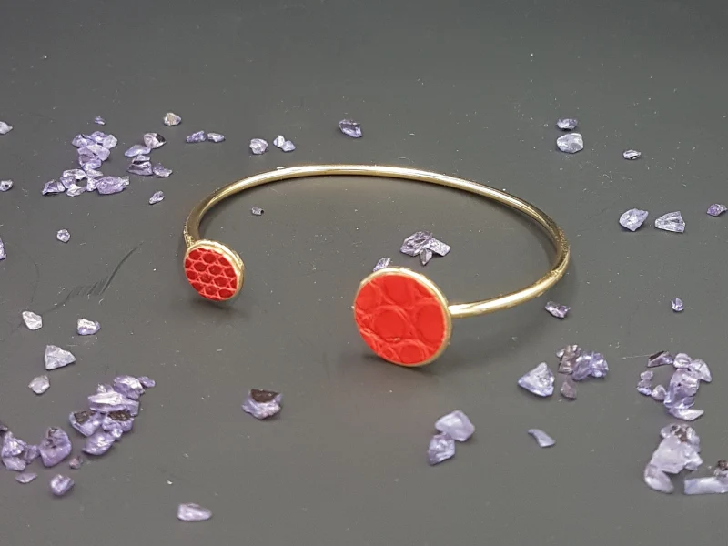 Bracelet "Moon" avec cuirs exotiques
