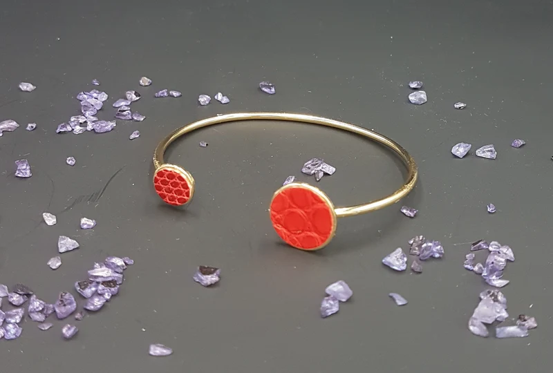 Bracelet "Moon" avec cuirs exotiques