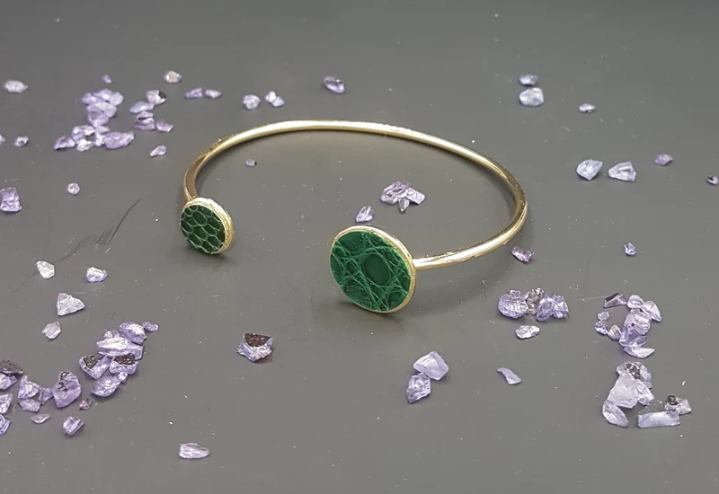 Bracelet "Moon" avec cuirs exotiques