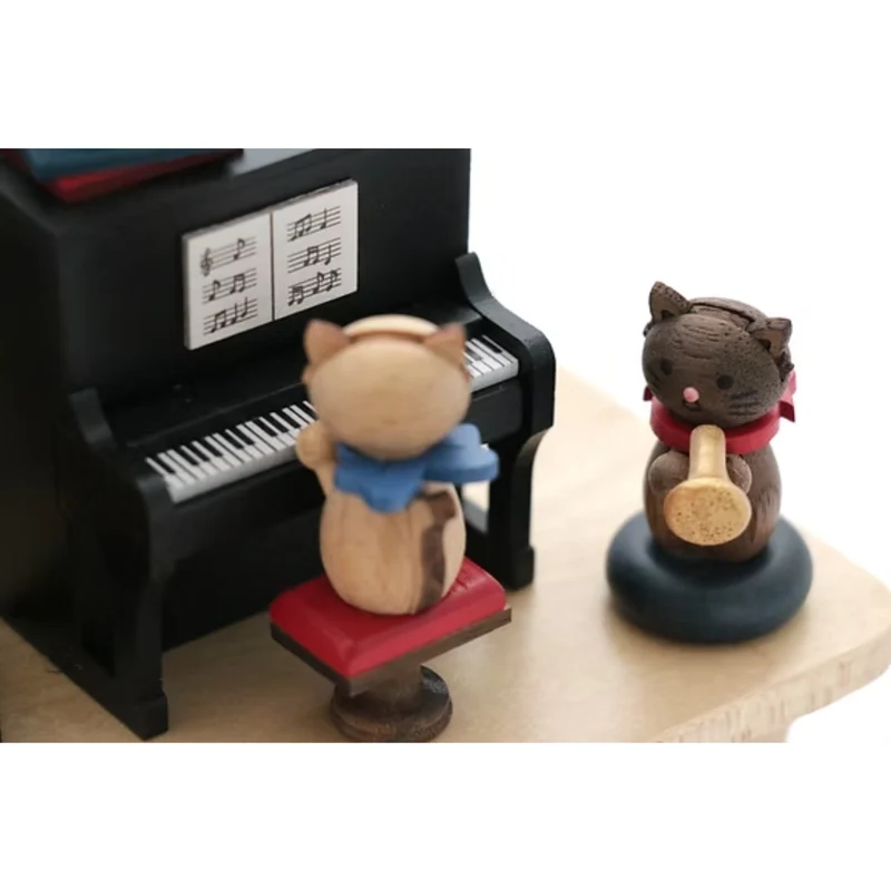 Boîte à musique - Chats jouant du piano n°12
