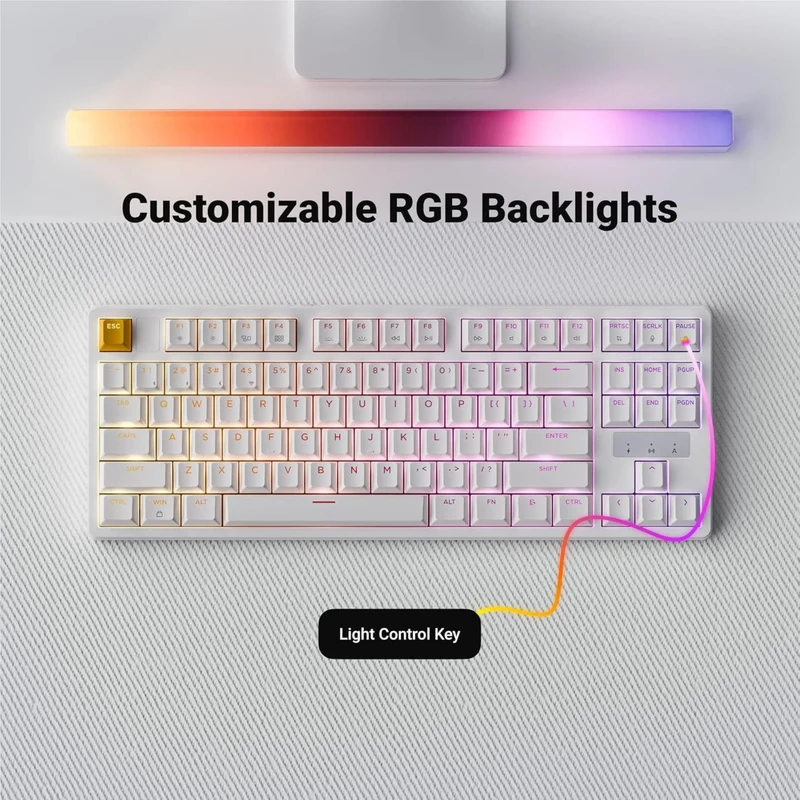 Keychron J4 QMK Wireless Mechanical Keyboard RGB Super Switch Hot-Swappable Banana Switch (White)
