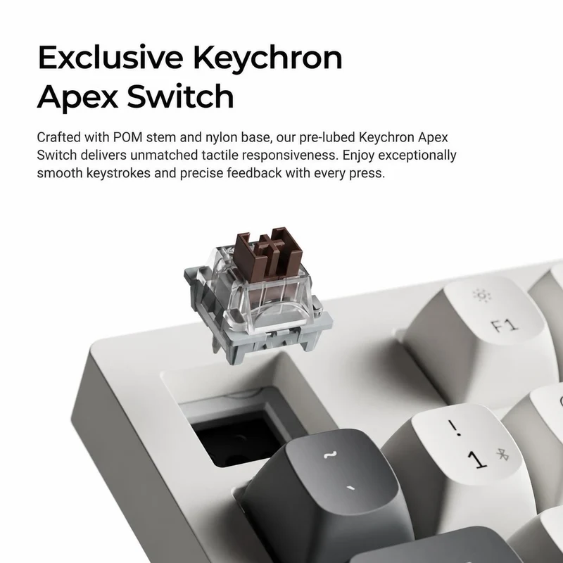 Keychron K10 Ultra 8K Wireless Custom Mechanical Keyboard - Apex Brown Switch (White)