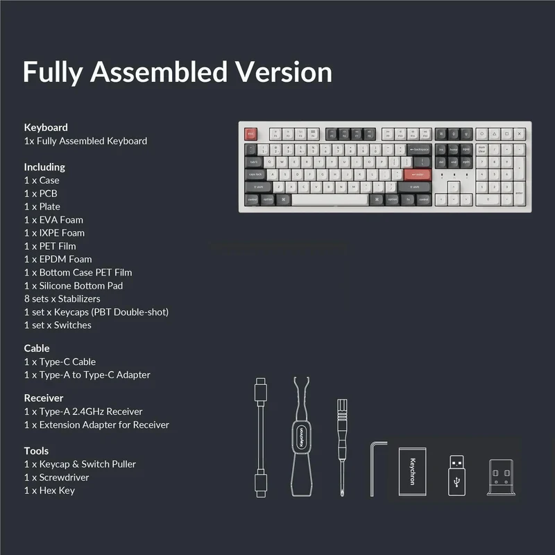 Keychron K10 Ultra 8K Wireless Custom Mechanical Keyboard - Apex Brown Switch (White)