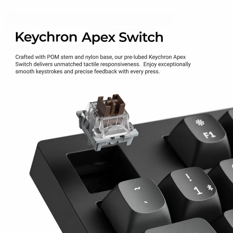 Keychron K10 Ultra 8K Wireless Custom Mechanical Keyboard - Apex Brown Switch (Black)