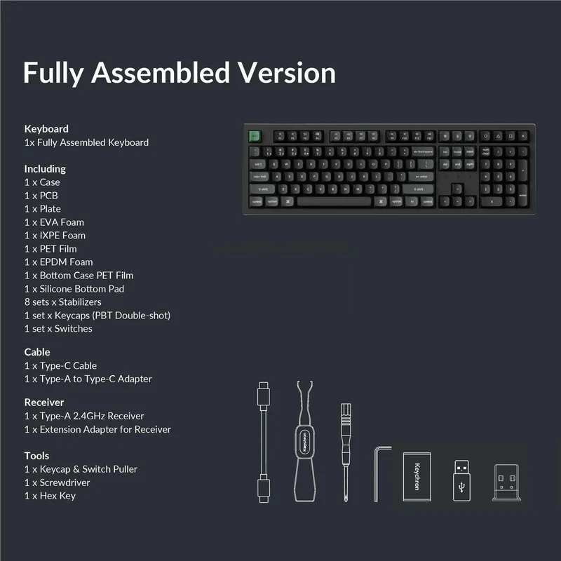 Keychron K10 Ultra 8K Wireless Custom Mechanical Keyboard - Apex Brown Switch (Black)